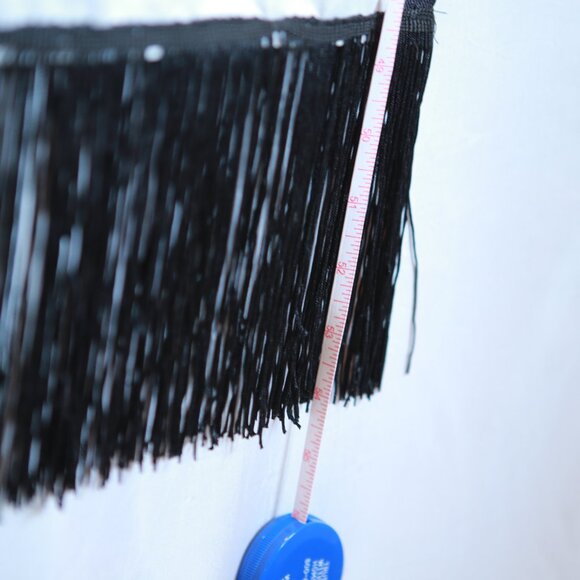 Black and Gold Mood Goddess Nylon Canvas Sacred Geometric Tassel Wall Tapestry - Picture 7 of 8